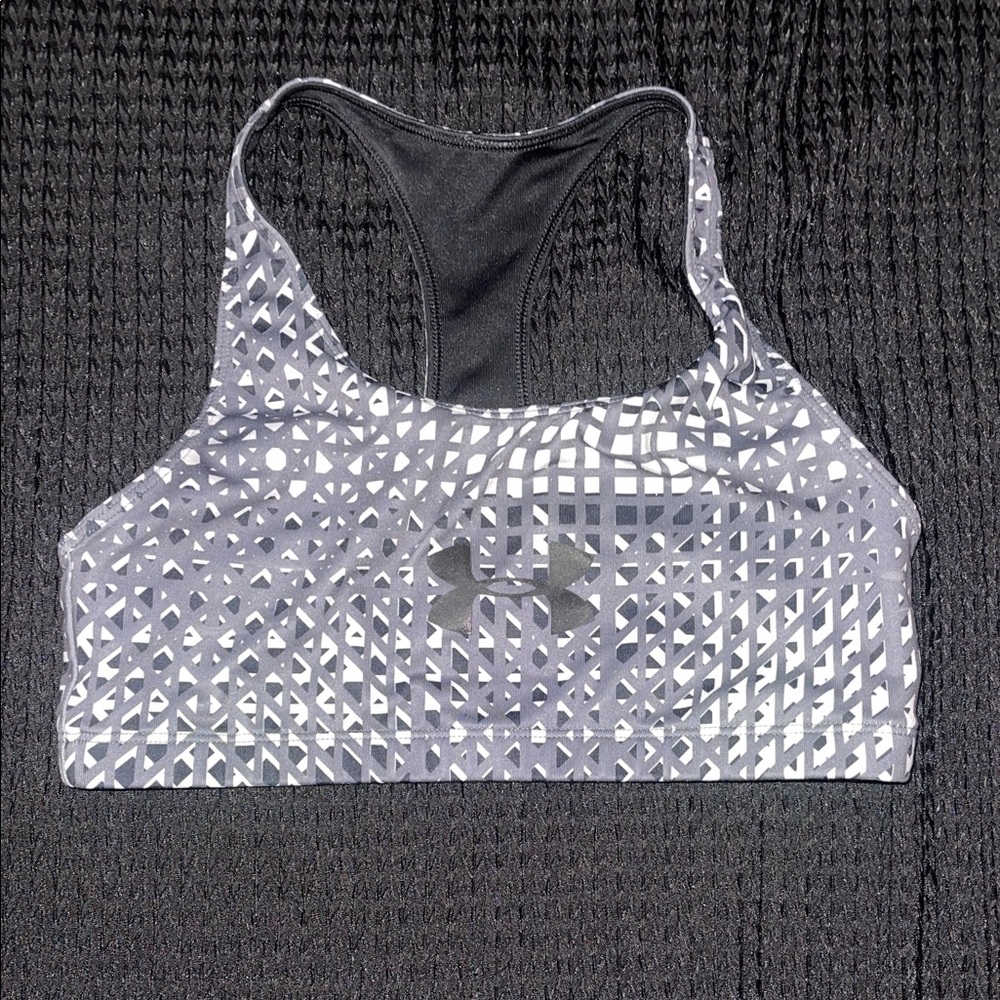 Under Armour Women's Patterned Gray Sports Bra